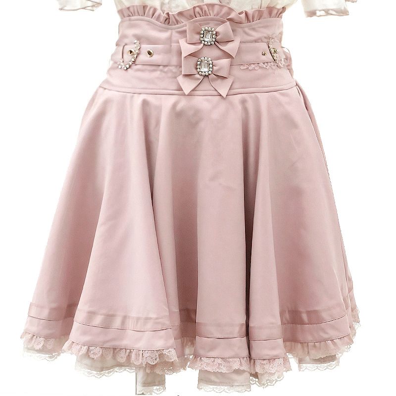 variant_pink_High-Waist Double Bow Japanese Skirt