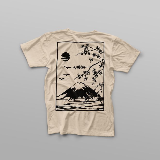 T-Shirt, Baumwoll-T-Shirt, weites T-Shirt, Mount-Fuji-T-Shirt