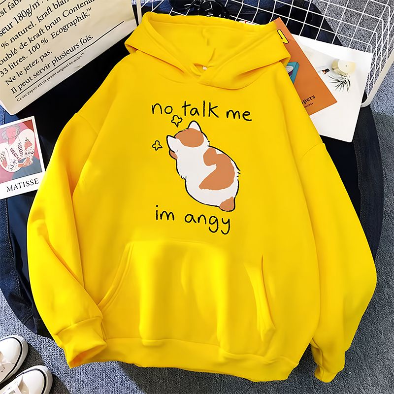 No Talk Me Print Women’s Hoodie Main (3)